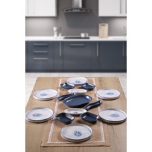 Keramika Buket'in Evi 6 Kişilik 15 Parça Blue Magic Kaktüs Desenli Kahvaltı Takımı