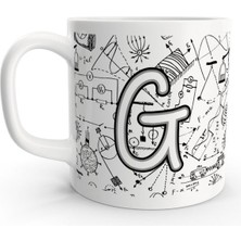 Rock'n Fox G Harfi Fizik Formül Tasarım Harfli Kupa Bardak