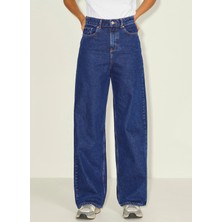 JJXX Jxtokyo Wide Hw Cre6001 Noos Düz Koyu Mavi Kadın Denim Pantolon