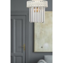 Begüsa Sitrus Tekli Beyaz Taşlı Tavan Montaj Avize