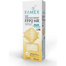 Famex N95 Ffp2 Koruyucu Maske Sarı Renk 10 Adet Tekli Paket Fish Modeli