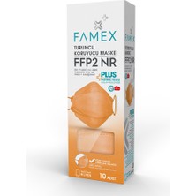 Famex N95 Ffp2 Koruyucu Maske Turuncu Renk 10 Adet Tekli Paket Fish Modeli