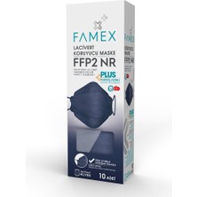 Famex N95 Ffp2 Koruyucu Maske Lacivert Renk 10 Adet Tekli Paket Fish Modeli