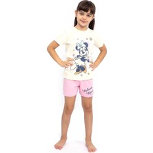 Minnie Mouse Lisanslı Kız Çocuk Şortlu 2'li Takım