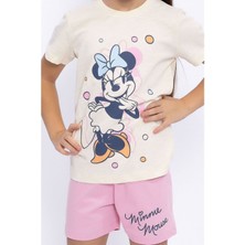 Minnie Mouse Lisanslı Kız Çocuk Şortlu 2'li Takım