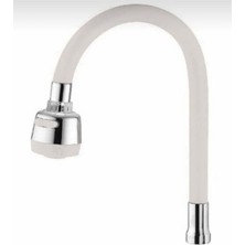 Mega Avm Oynar Başlıklı Spiralli Mutfak Lavabo Başlığı Tazyikli Su Tasarruflu Beyaz Kubar