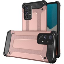 Case World Samsung Galaxy A53 ile Uyumlu Kapak Çift Katmanlı Zırh Tank ile Uyumlu Kılıf - Rose Gold