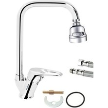 Mega Avm 3 Fonksiyonlu Tasarruflu Sıcak Soğuk Su Girişli Mutfak Eviye Musluğu Çeşmesi Batayası