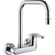 Mega Avm Mix Duvardan Oynar Pirinç Perlatörlü Mutfak Evye Aplike Batar