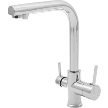 Mega Avm Krom Arıtma Çıkışlı Mutfak Eviye Bataryası 3 Yollu Musluk