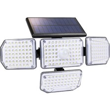 Mega Avm 100 W Güneş Enerjili Sensörlü Solar Yonca Aplik - Beyaz Işık (6500K) - 214 Ledli - YSB-200