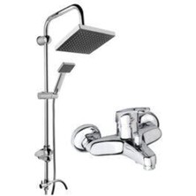 Mega Avm Banyo Musluğu Çeşmesi Bataryası ve Krom Robot Duş Sistemi Set Takım