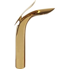 Mega Avm Luxury Gold Çanak Lavabo Armatürü, Oval Tasarım, Dekoratif