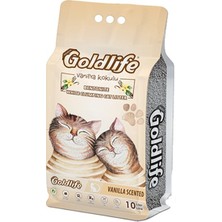 Goldlife Vanilya Kokulu Topaklanan Bentonit Ince Taneli Kedi Kumu 10 Lt
