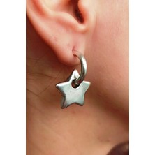 Fildişi Aksesuar Antik Gümüş Kaplama Yıldız Şekilli El Yapımı Çift Adet Kadın Küpe