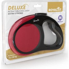 Royalist Deluxe Extra Strong Otomatik Köpek Gezdirme Tasması Kırmızı Medium 5m
