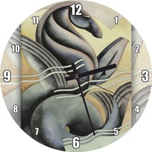 Cakatablo At Başlı Balık Kuyruklu Efsanevi Yaratık Duvar Saati  (Çap 50X50 cm )