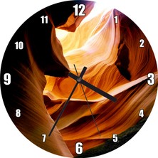 Cakatablo Antilop Kanyonu Kızıl Kumlar ve Kayalar Duvar Saati (Çap 30X30 Cm)