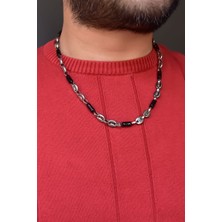 Papatya Silver Çelik Erkek Kahve Çekirdeği Boncuk Zincir Kolye