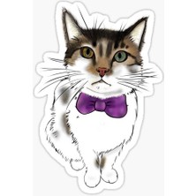 Tsc Oto Ufak Bebek Kedi Araba Sticker Etiket Renkli V3