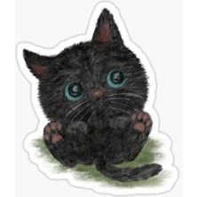 Tsc Ufak Bebek Kedi Araba Oto Sticker Etiket Renkli C5