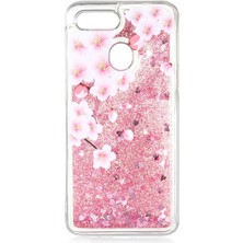 Ankacep Oppo Ax7 Kılıf Marshmelo Sıvılı Simli Silikon Kapak