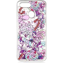 Ankacep Oppo A12 Kılıf Marshmelo Sıvılı Simli Silikon Kapak