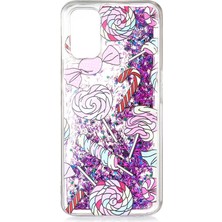 Ankacep Oppo A92 Kılıf Marshmelo Simli Sıvılı Silikon Kapak