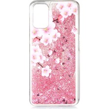 Ankacep Oppo A92 Kılıf Marshmelo Simli Sıvılı Silikon Kapak