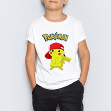 Morinna Pokemon Pikachu Unisex Çocuk Tişört T-Shirt Mr-01