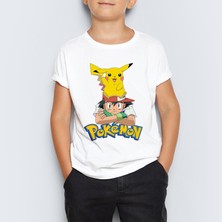 Morinna Pokemon Pikachu Unisex Çocuk Tişört T-Shirt Mr-03