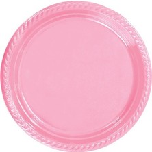 Okuyucu Ticaret Pembe Renk Plastik Tabak 22CM 25LI