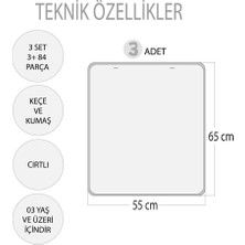 Tox 3 Set - 84 Parça Tox Büyük - Küçük Meyve, Sıradakini Biliyorum Yaz ve Kış Oyunu Keçe Cırtlı Duvar Panoları , Eğitici Oyuncak