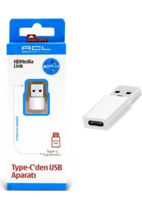 Acl Hdmedia Type-C Den USB Veri Aktarım Aparatı Link Iphone