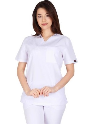 Big Master Hemşire Forma Tek Üst V Yaka  Alpaka Kumaş