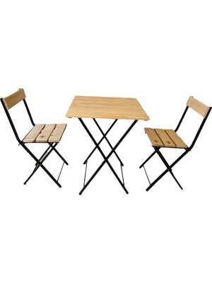 Keçi Ahşap Katlanır Masa Sandalye