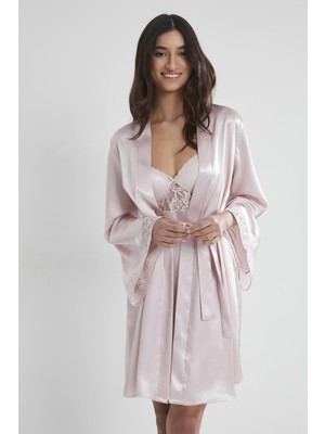 Pierre Cardin 4090 Ikili Saten Gecelik - Sabahlık Takımı