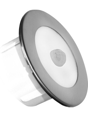 Global K2 KBA805 3W 6500K Beyaz Sensörlü Yuvarlak Koridor ve Merdiven Duvar Armatürü