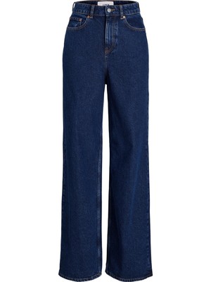 JJXX Jxtokyo Wide Hw Cre6001 Noos Düz Koyu Mavi Kadın Denim Pantolon