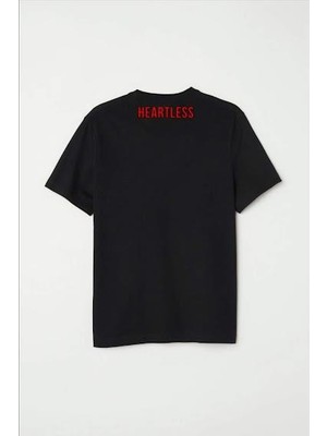 Finezza Heartless Baskılı Pamuk Siyah T-Shirt S Beden - 978