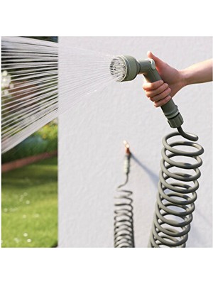 Verve 15 Metre Spiral Hortum Seti - Plastik, Esnek, Ultra Hafif, Yer Tasarrufu Sağlayan Bahçe ve Balkon Sulama