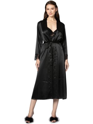 Pierre Cardin 4370 Ikili Saten Gecelik - Sabahlık Takımı