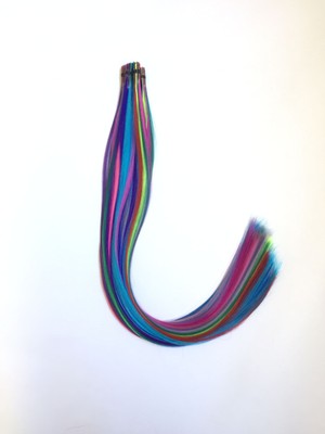 Kadına Dair 50 cm Karışık Renkli Kaynaklık Saç Takım Aparatı ve Boncuğu Hacim Verici Fiber Malzeme Krks-20
