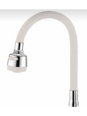 Mega Avm Oynar Başlıklı Spiralli Mutfak Lavabo Başlığı Tazyikli Su Tasarruflu Beyaz Kubar