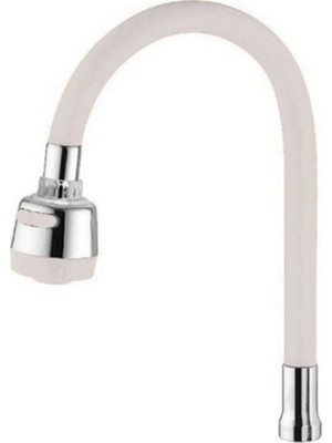 Mega Avm Beyaz Musluk Batarya Başlık Fonksiyonlu Bükülebilir Renkli Kubar