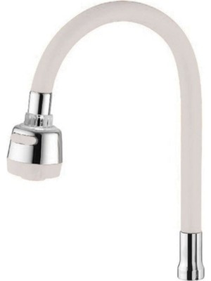 Mega Avm Beyaz Oynar Başlıklı Spiral Renkli Kubar Lavabo, Mutfak Esnek Musluk