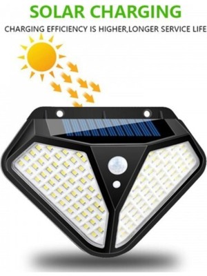 Mega Avm 1 Adet - Hareket Sensörlü Güneş Enerjili LED Aydınlatma Dış Mekan Bahçe Aydınlatma 102 Ledli