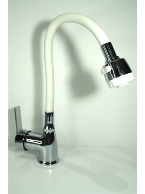 Mega Avm Beyaz Çift Fonksiyonlu Mutfak Musluğu Bataryası Çeşmesi