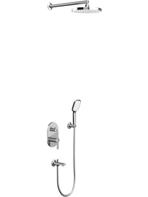 Mega Avm Tenedos Ankastre Iki Yönlü Banyo Bataryası Seti-Krom