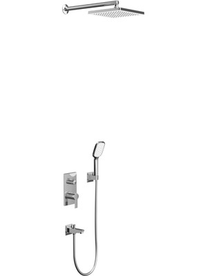 Mega Avm Agora Ankastre Iki Yönlü Banyo Bataryası Seti-Krom